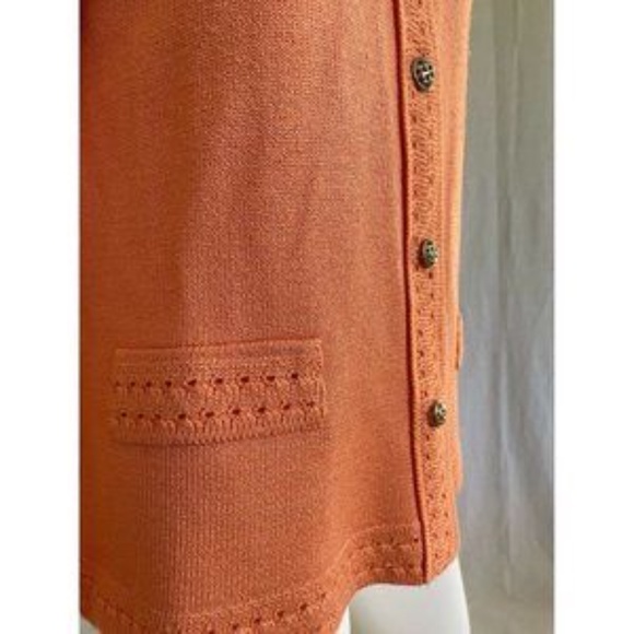 American Collection Women's Cardigan Sweater Orange Buttons Long Sleeves Size M - Picture 12 of 12